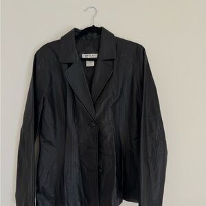 TOWER HILL COLLECTION Genuine Leather Black Blazer Jacket size M